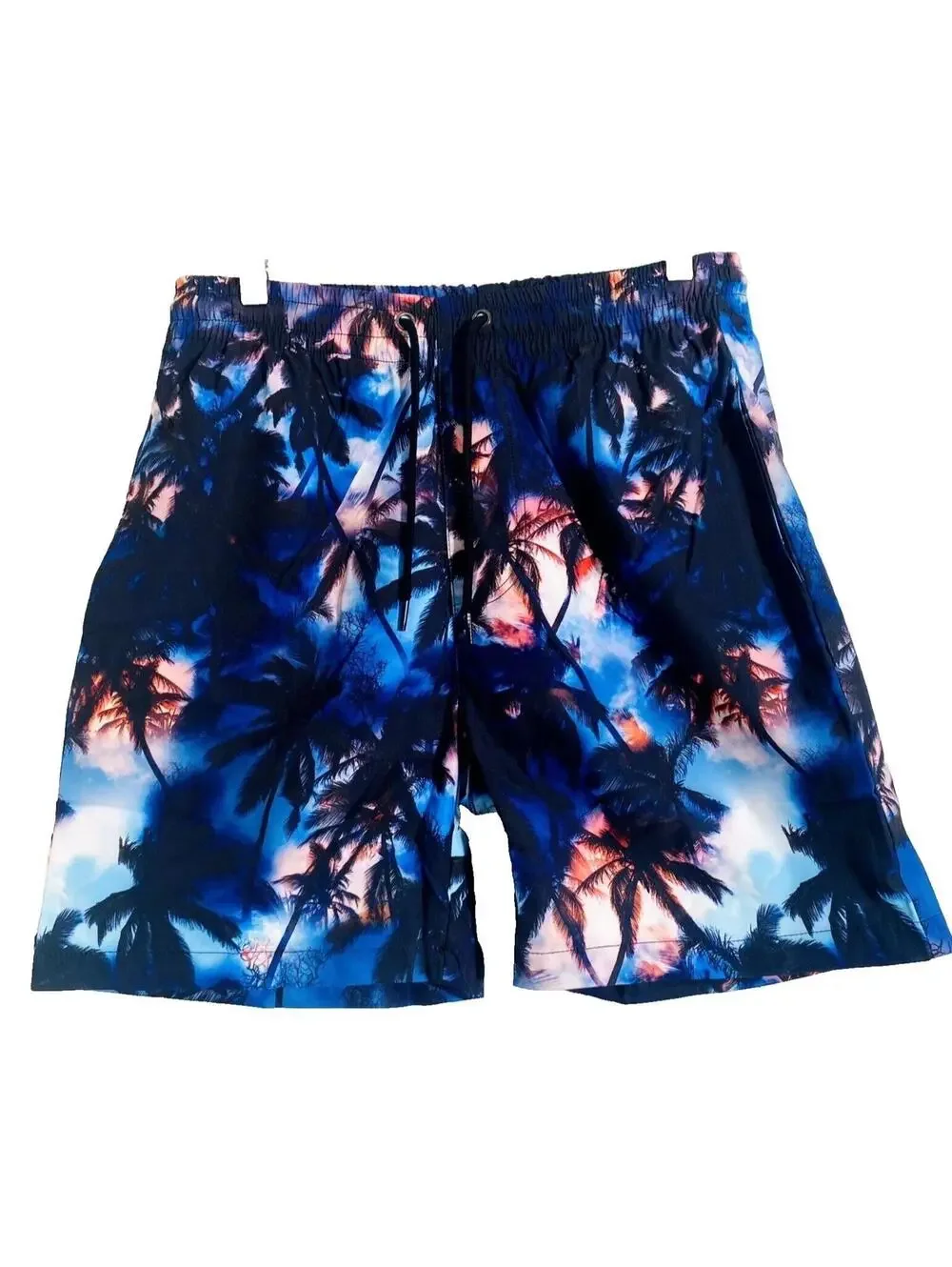 Mens Swim Trunks Casual Trendy Hawaiian Style Palm Tree Shorts For Summer New